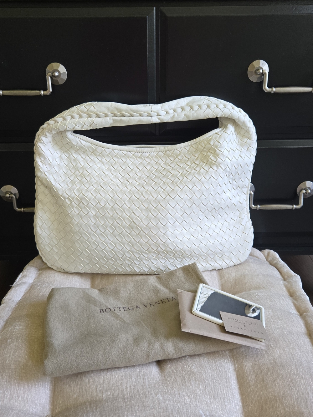 Bottega Veneta Hobo Intrecciato Nappa - White